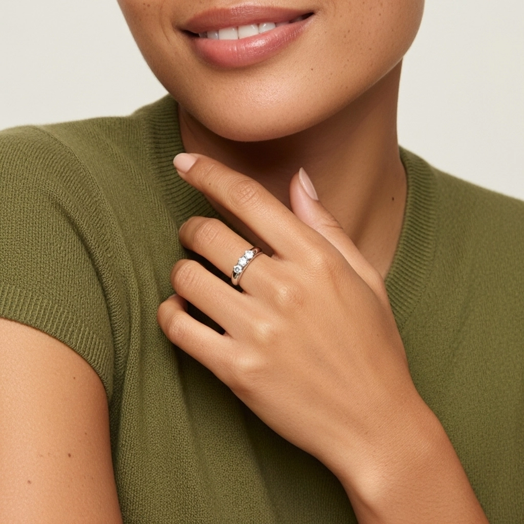 Platinum Moissanite Wedding Ring