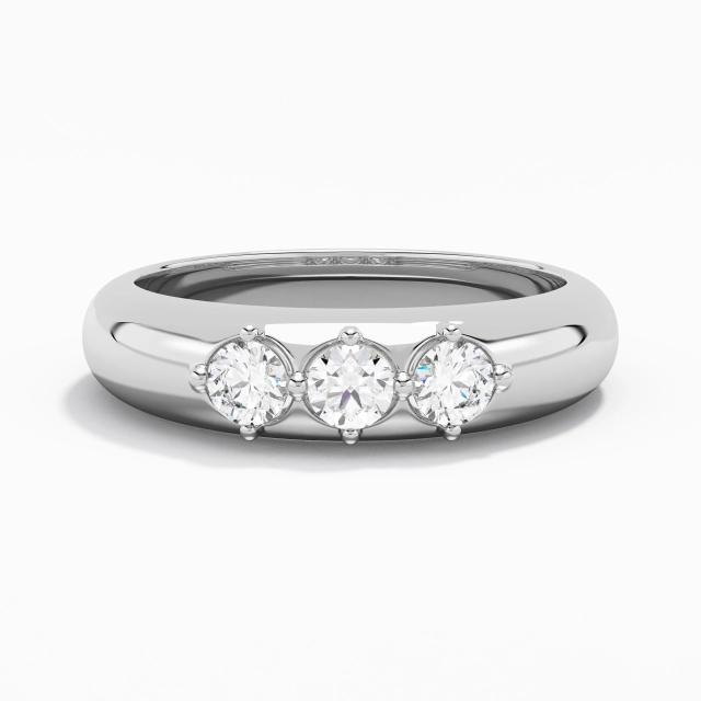 14K White Gold Moissanite Wedding Ring
