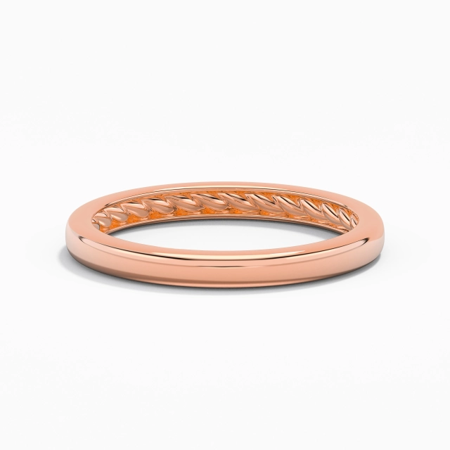 Understated 14K Rose Gold Wedding Ring