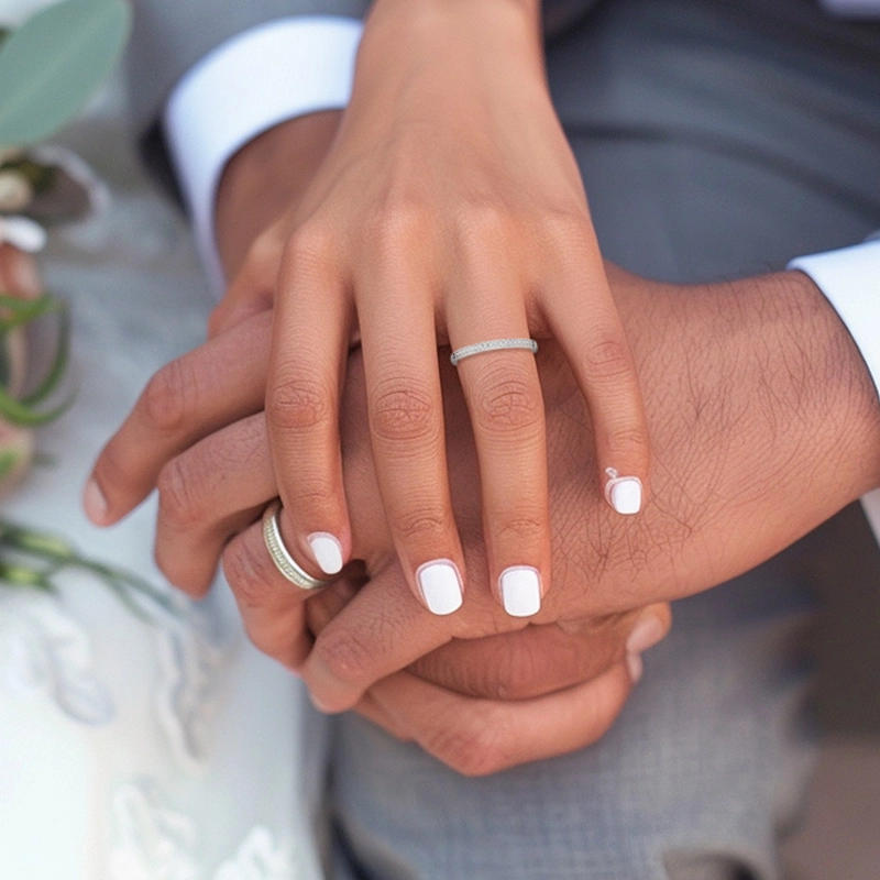 Perlé Pavé Bague de mariage