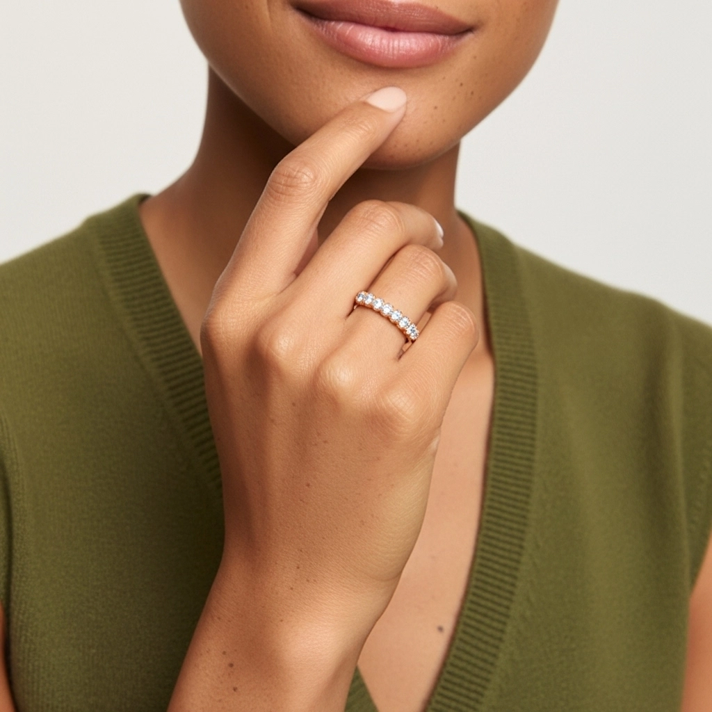 Rétro Crené Moissanite Bague de mariage