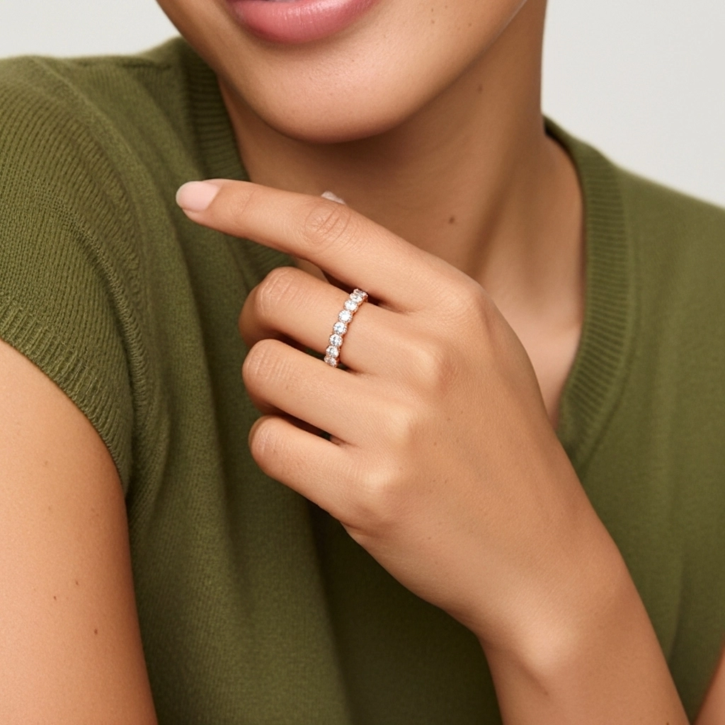 Rétro Crené Moissanite Bague de mariage