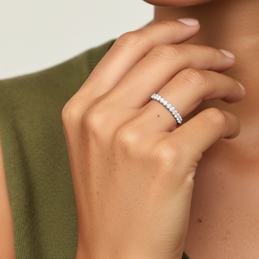 Rétro Crené Moissanite Bague de mariage