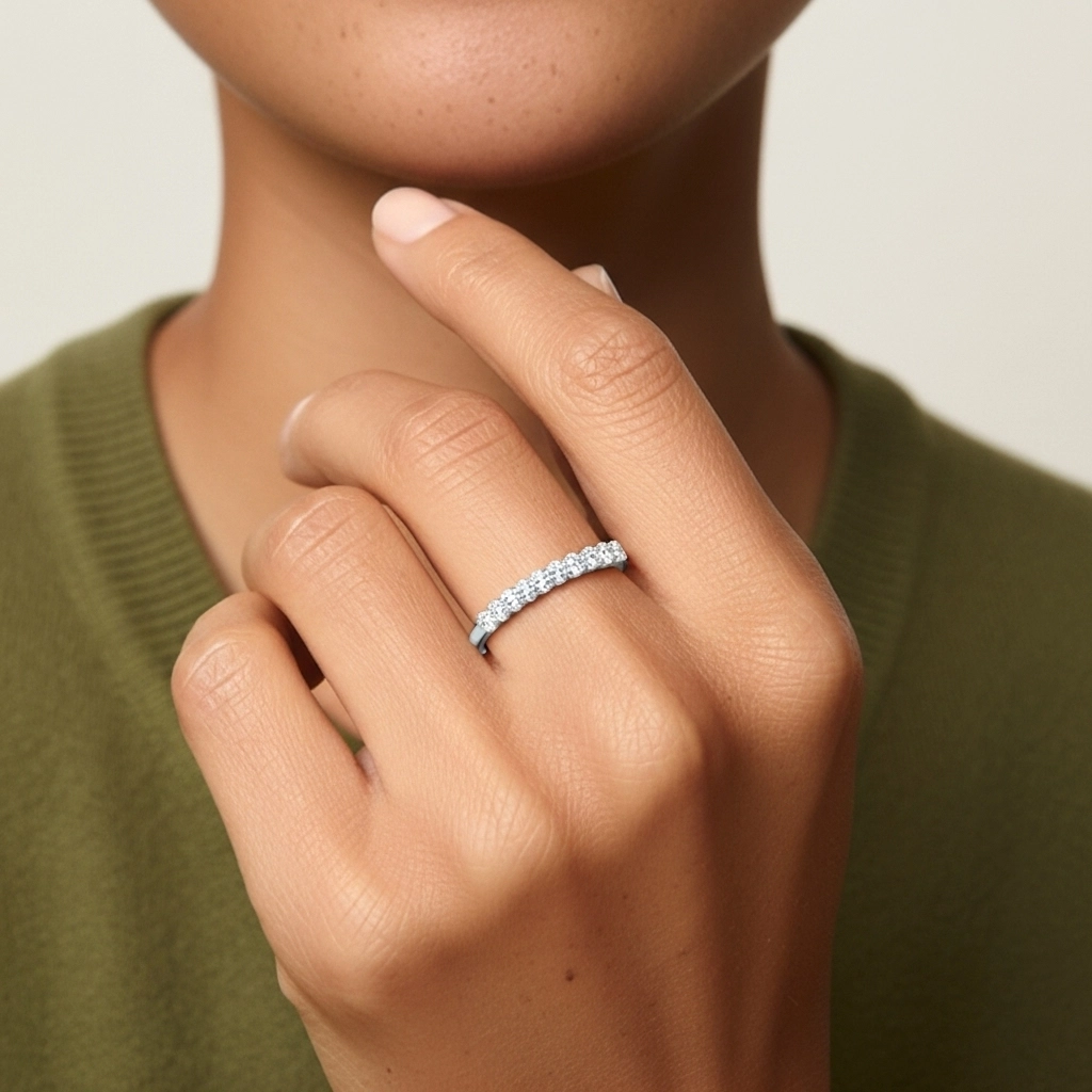 Rétro Crené Moissanite Bague de mariage