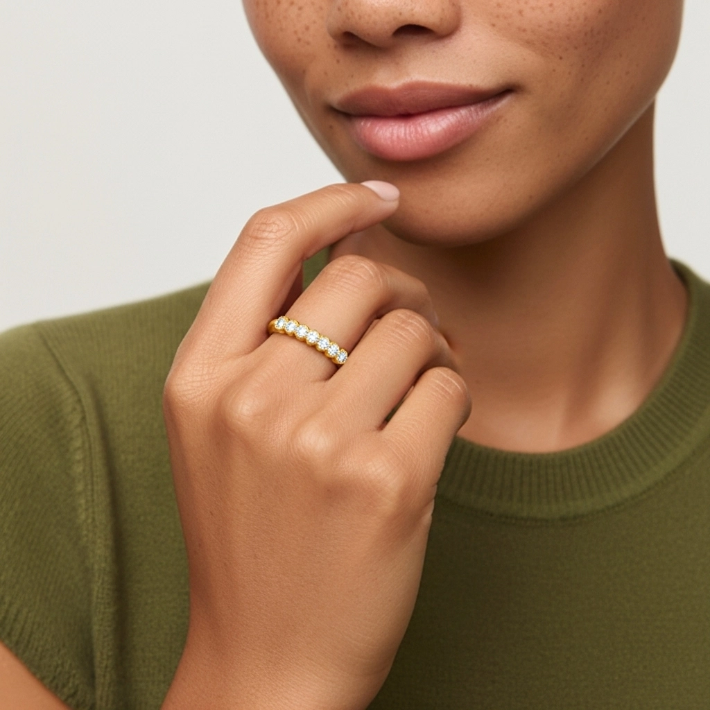 Rétro Crené Moissanite Bague de mariage