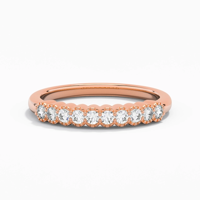 Rétro Graver Moissanite Or rose 14 carats Bague de mariage