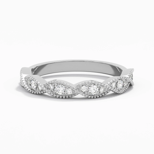 Vintage Milgrain Moissanite Wedding Ring