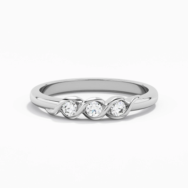 14K White Gold Moissanite Wedding Ring