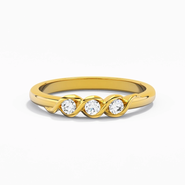 18K Gold Moissanite Wedding Ring