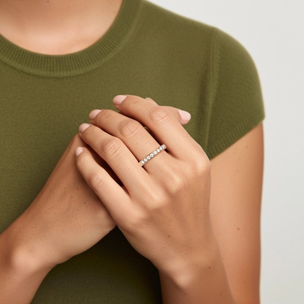 Beaded Pavé Wedding Ring