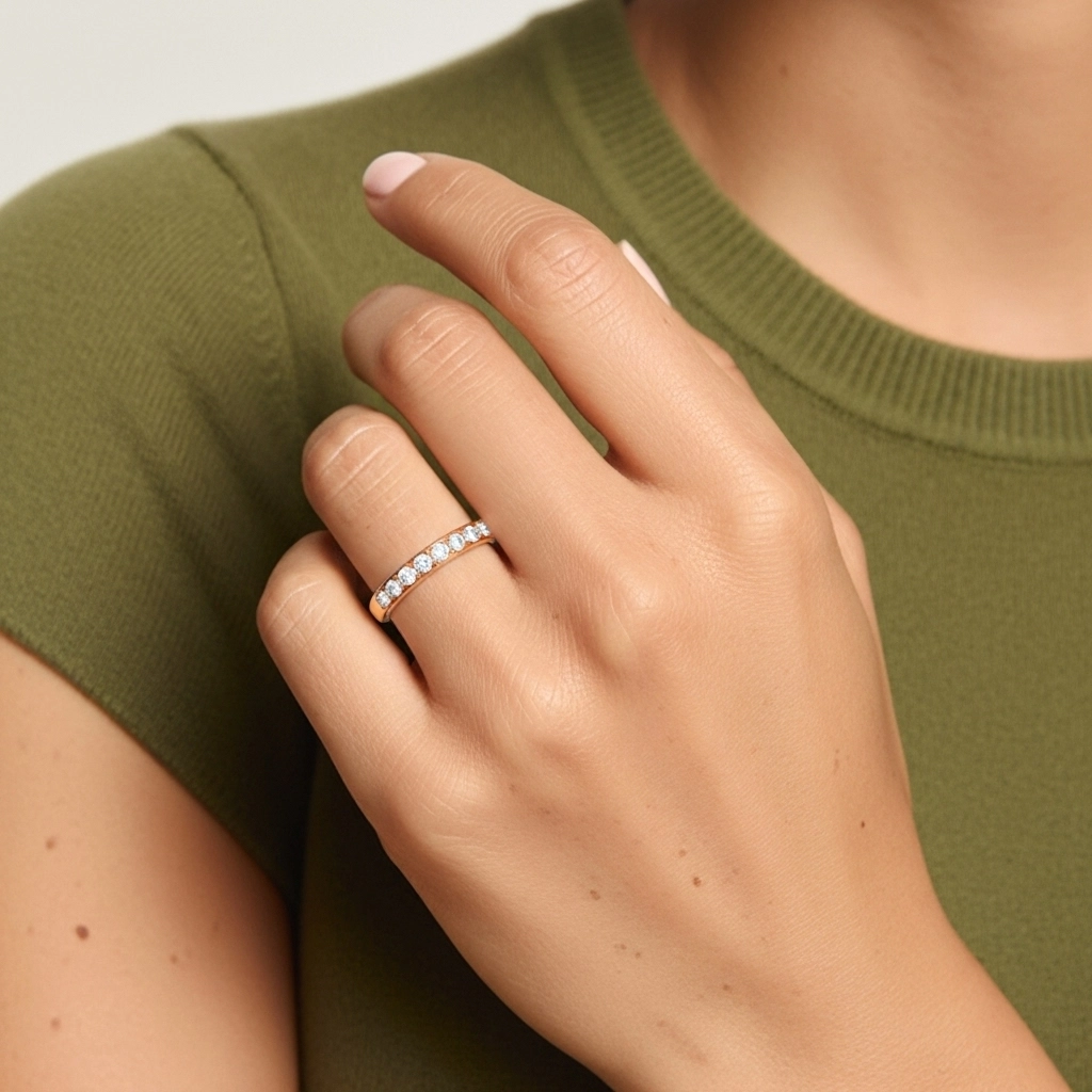 Beaded Pavé Wedding Ring