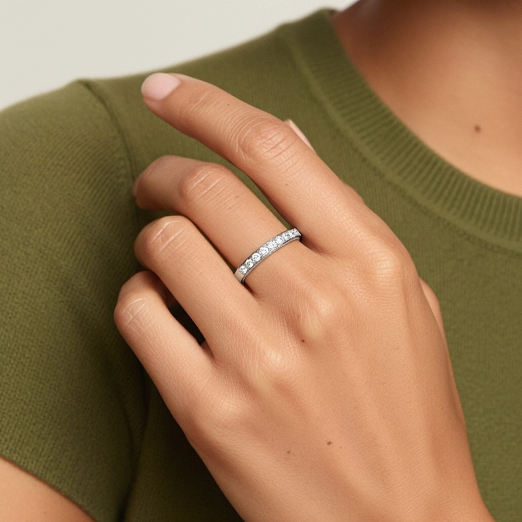 Beaded Pavé Wedding Ring