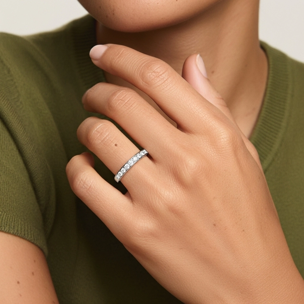 Beaded Pavé Wedding Ring