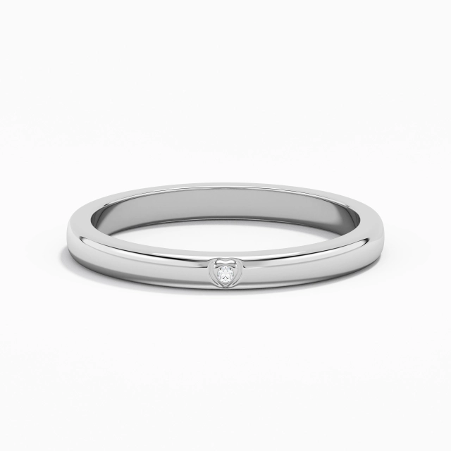 Minimalist Stackable Engrave Moissanite 925 Sterling Silver Wedding Ring
