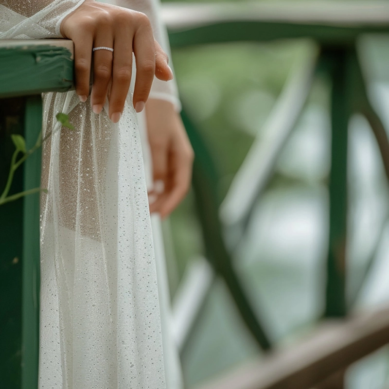 Minimaliste Empilable Perlé Bague de mariage