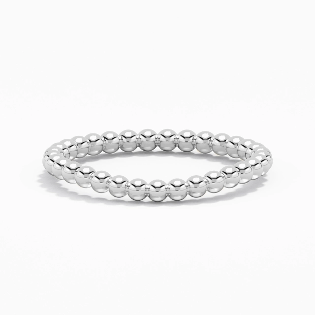 Minimalist Stackable Beaded Wedding Ring