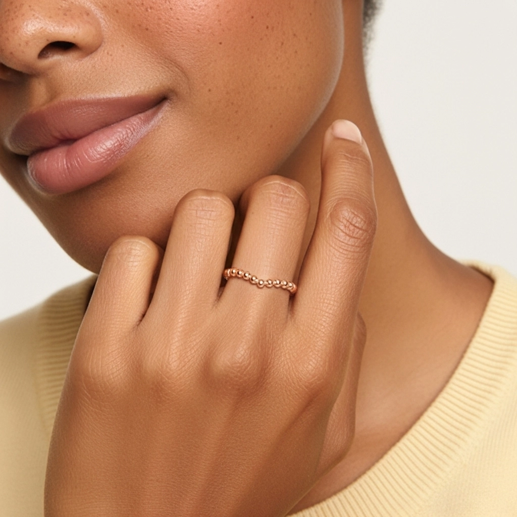 Minimaliste Empilable Perlé Bague de mariage