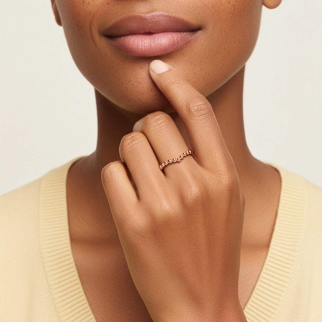 Minimaliste Empilable Perlé Bague de mariage