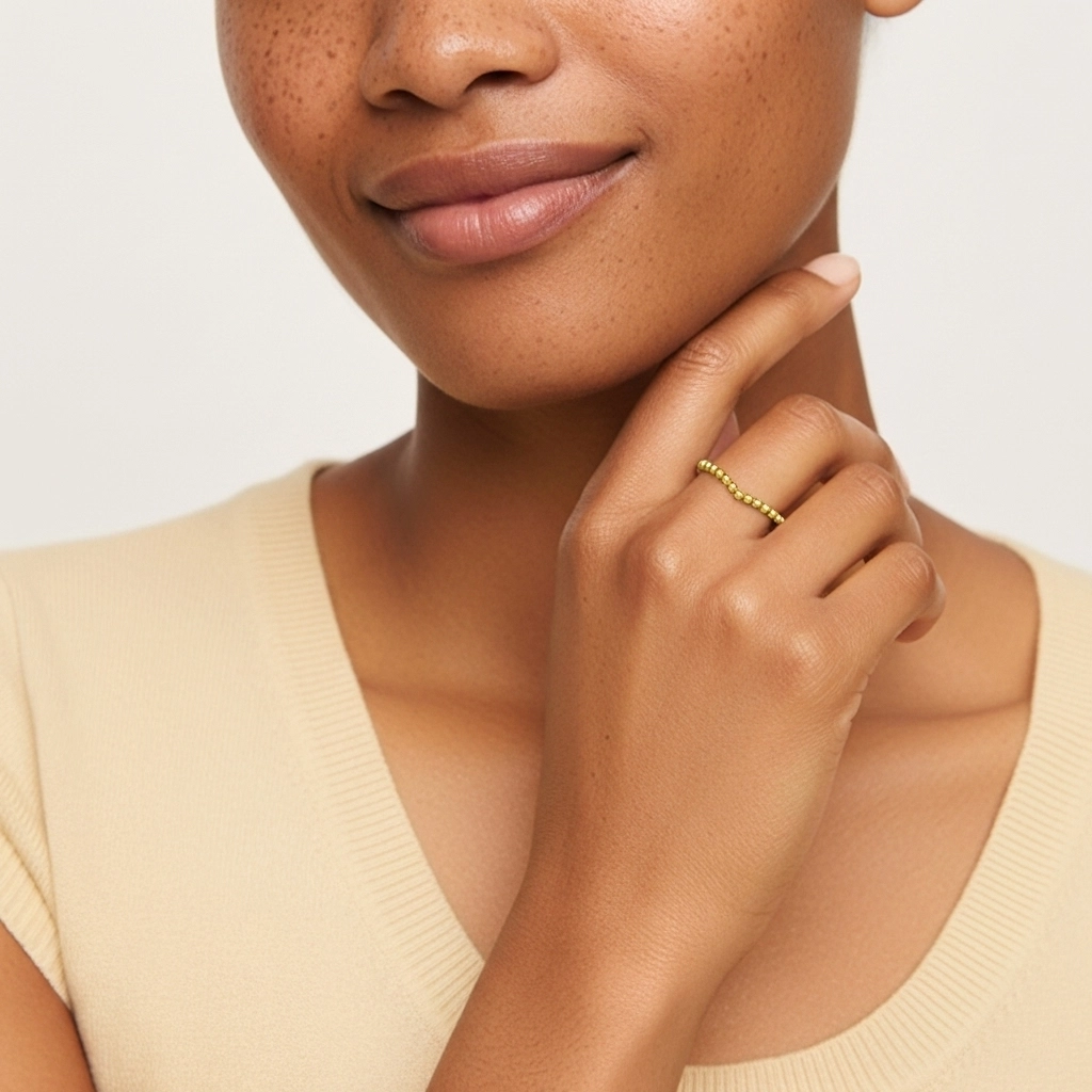 Minimaliste Empilable Perlé Bague de mariage