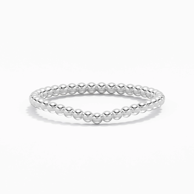Minimalist Stackable Beaded Wedding Ring