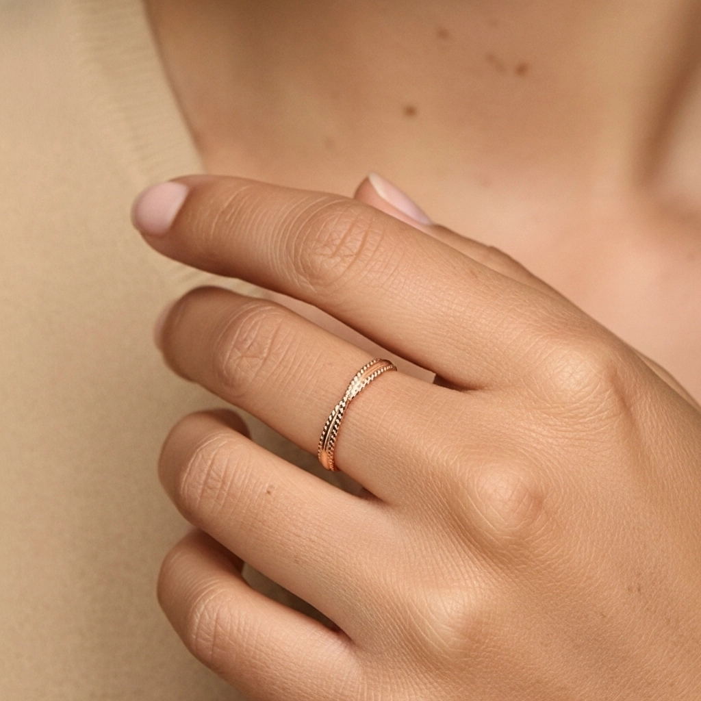 Minimaliste Empilable Corde Bague de mariage