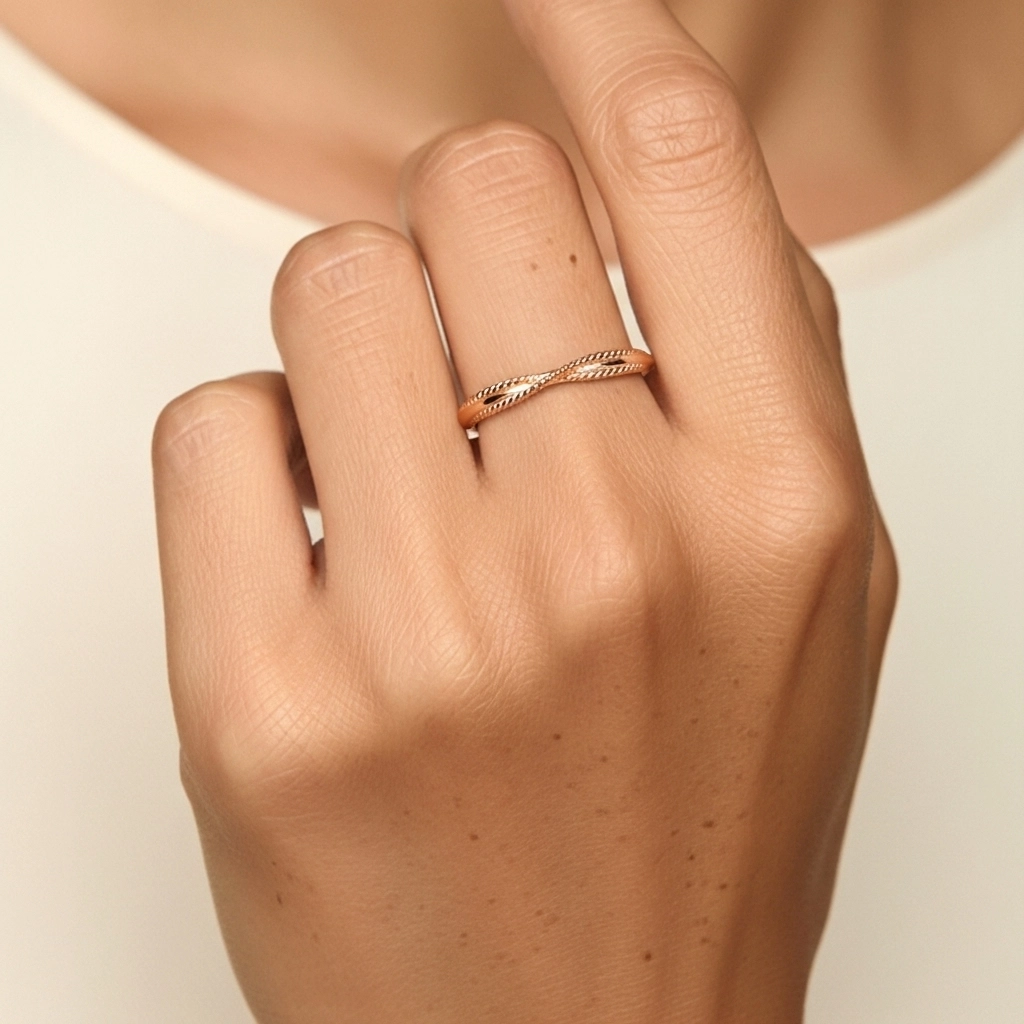 Minimaliste Empilable Corde Bague de mariage