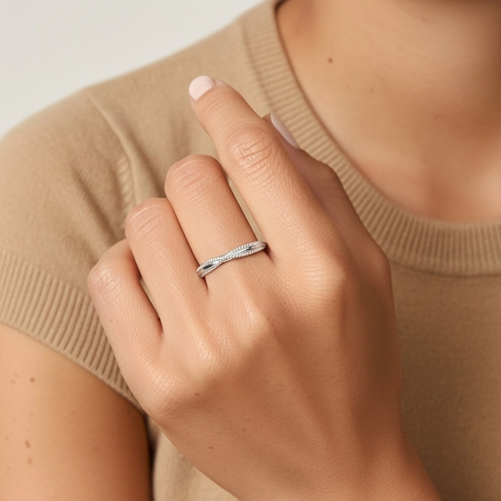 Minimaliste Empilable Corde Bague de mariage