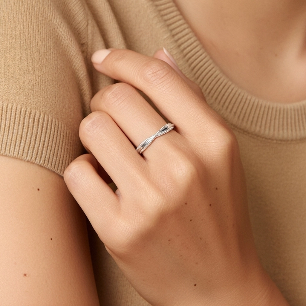 Minimaliste Empilable Corde Bague de mariage