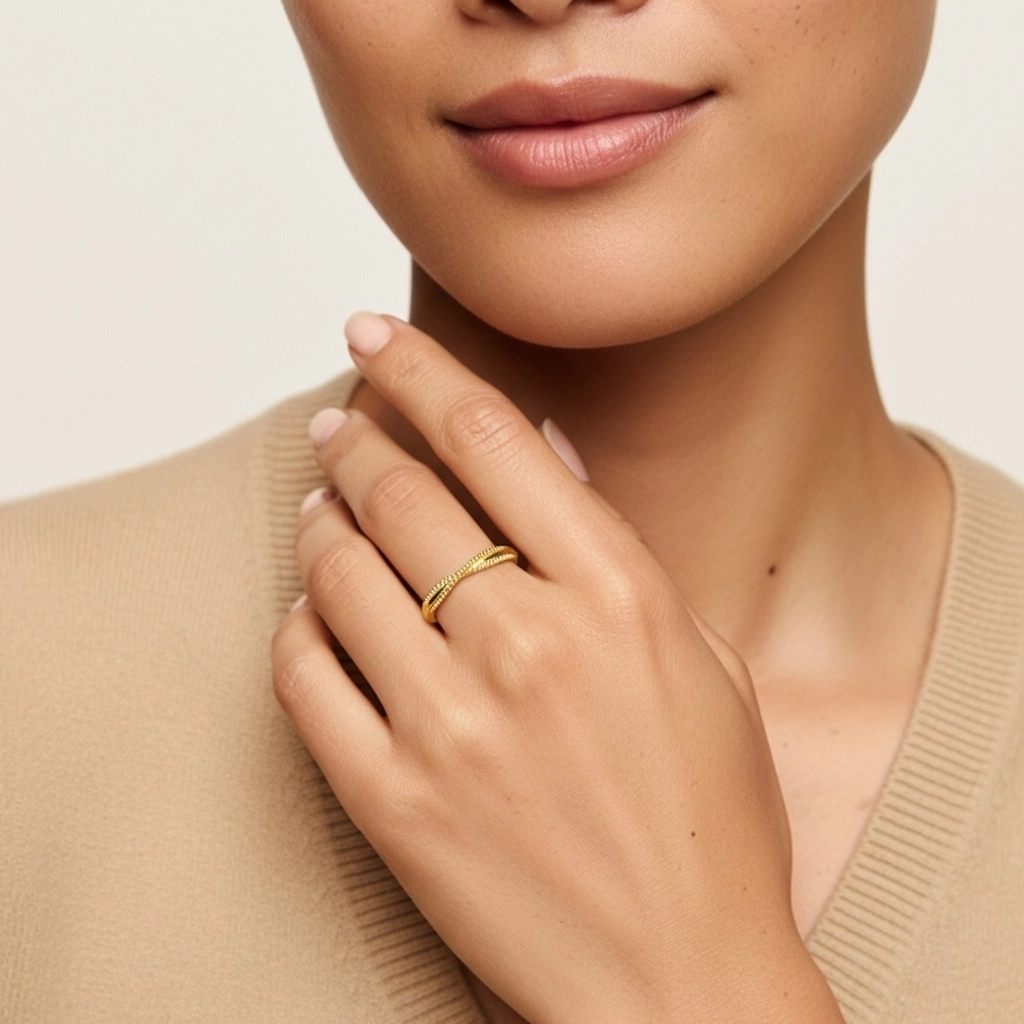 Minimaliste Empilable Corde Bague de mariage