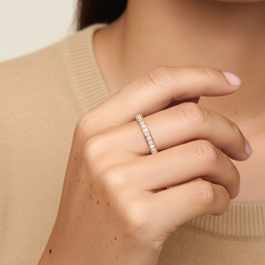 Moderne Charmant Corde Moissanite Bague de mariage