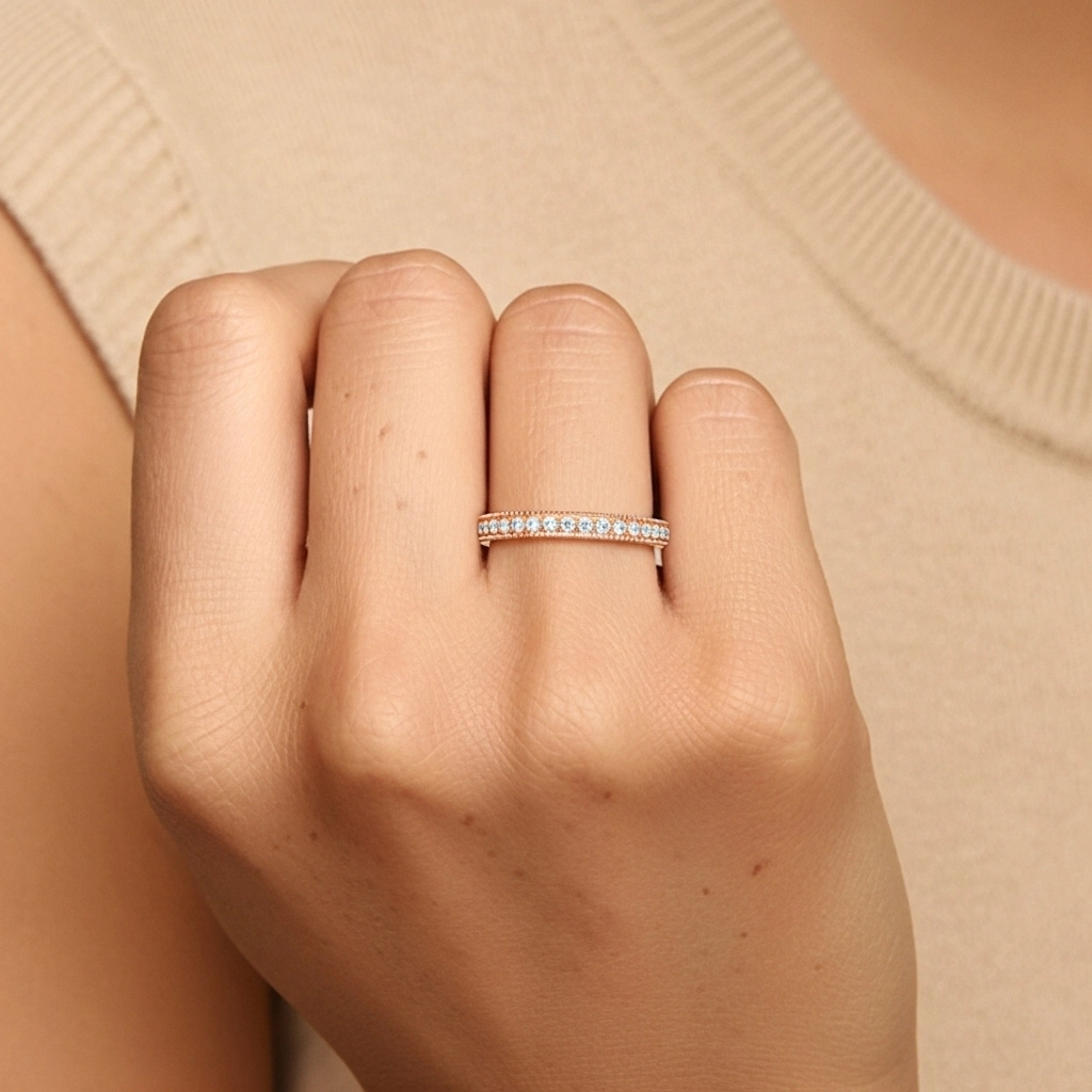 Moderne Charmant Corde Moissanite Bague de mariage