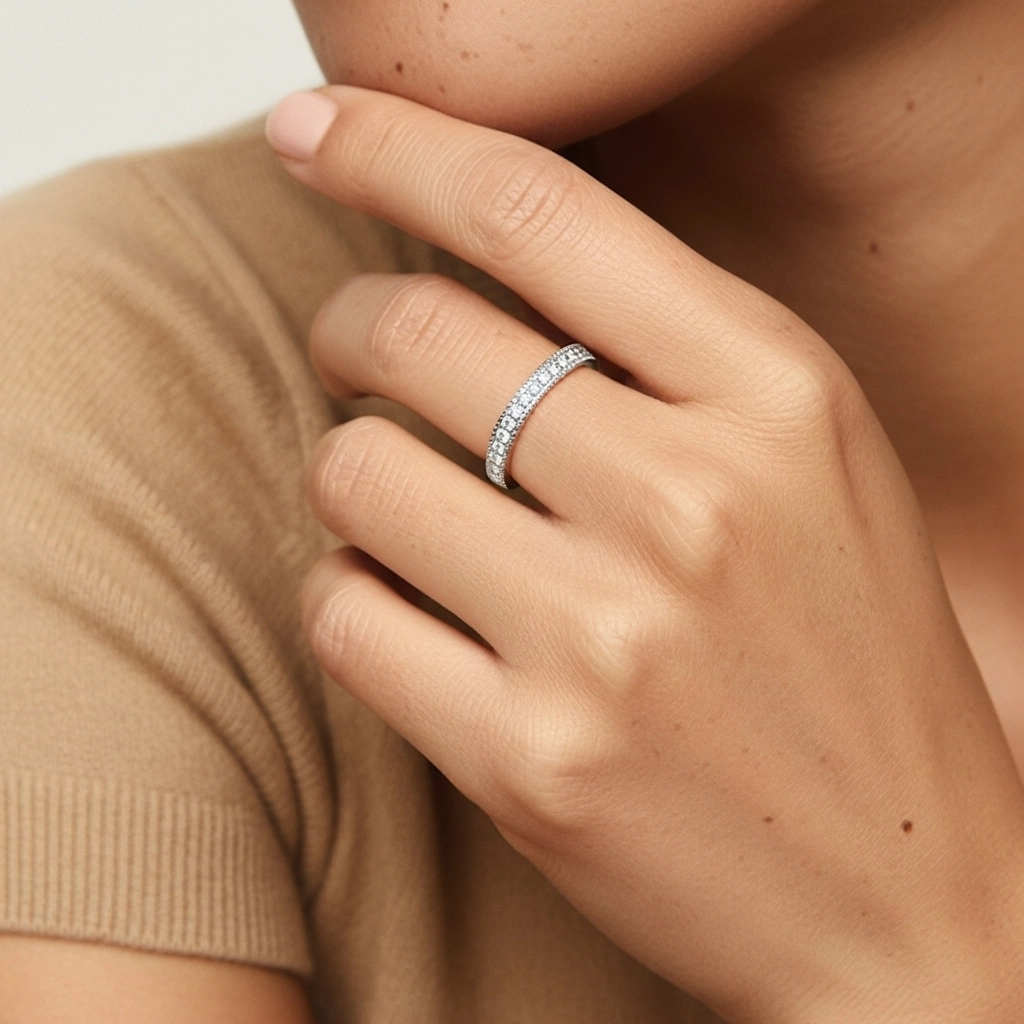 Moderne Charmant Corde Moissanite Bague de mariage