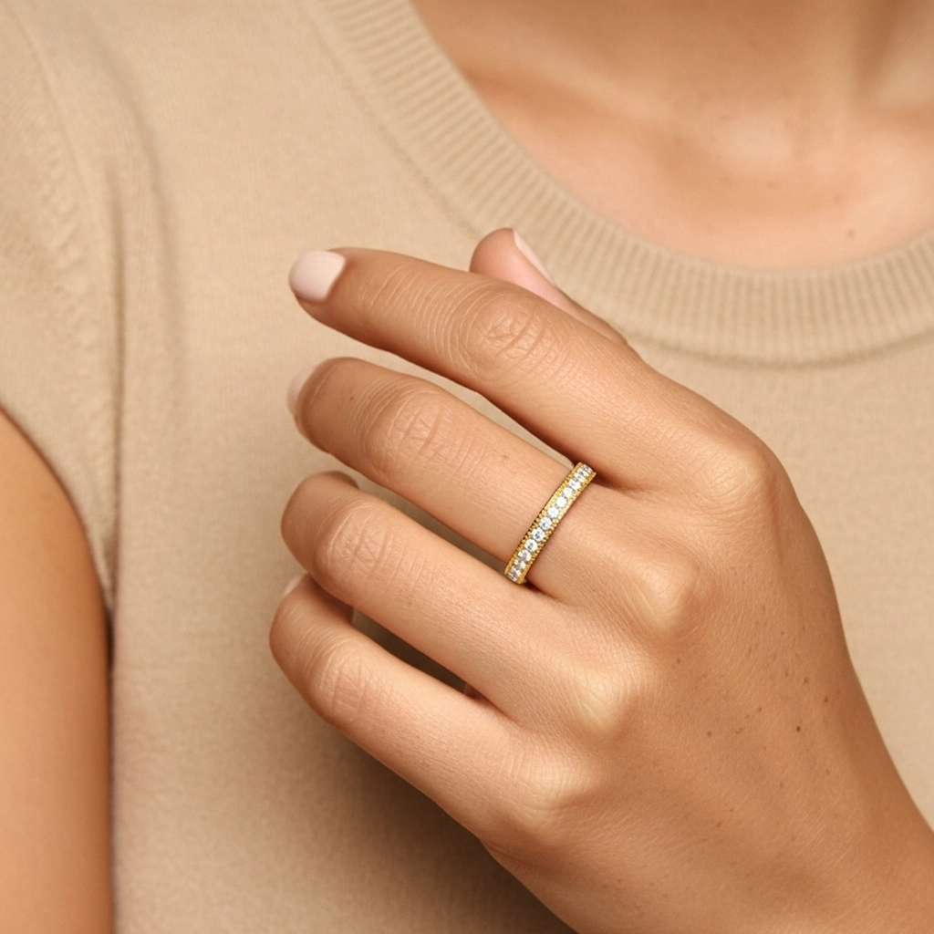 Moderne Charmant Corde Moissanite Bague de mariage