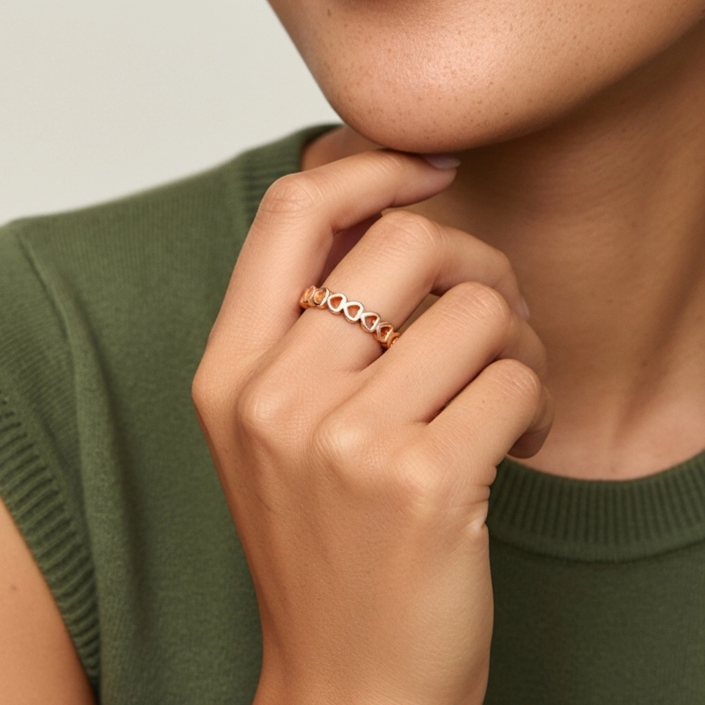 Minimalist Stackable Cutout Heart Wedding Ring