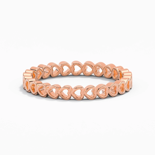 Minimalist Stackable Cutout Heart Wedding Ring