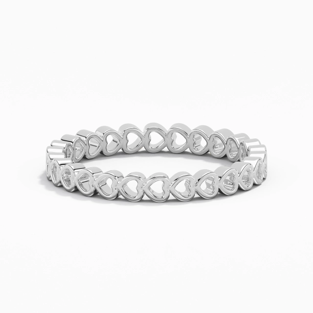 Minimalist Stackable Cutout Heart Wedding Ring