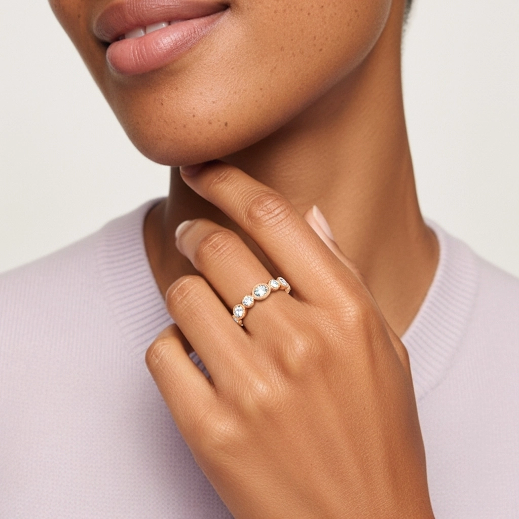 Rétro Crené Moissanite Bague de mariage