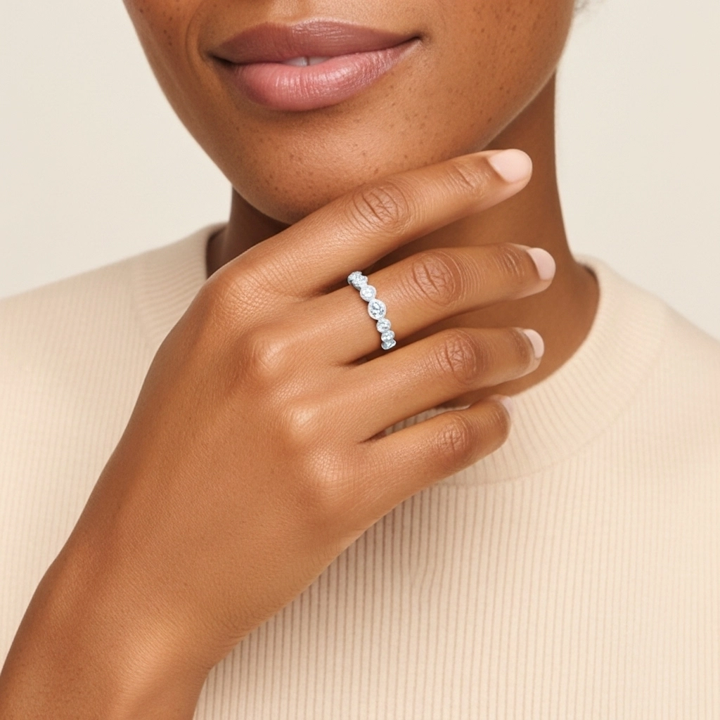 Rétro Crené Moissanite Bague de mariage