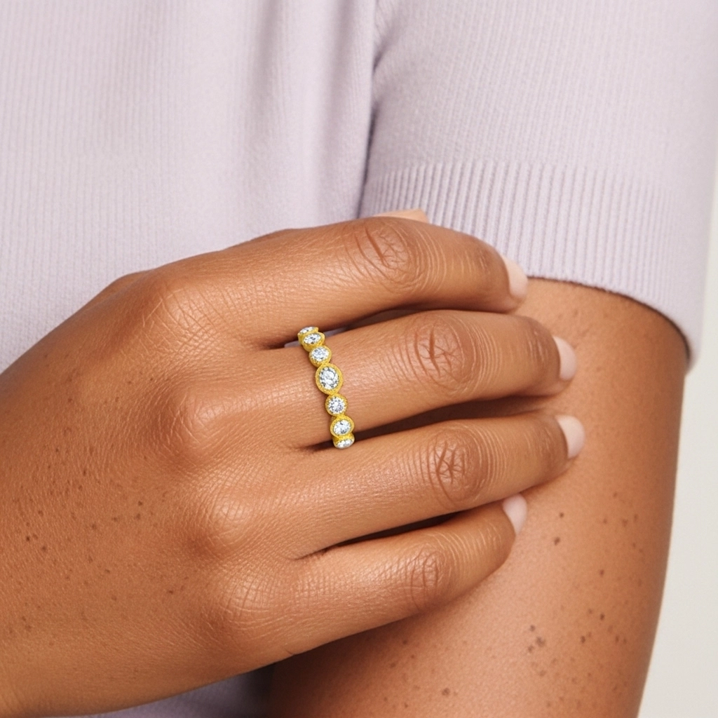 Rétro Crené Moissanite Bague de mariage