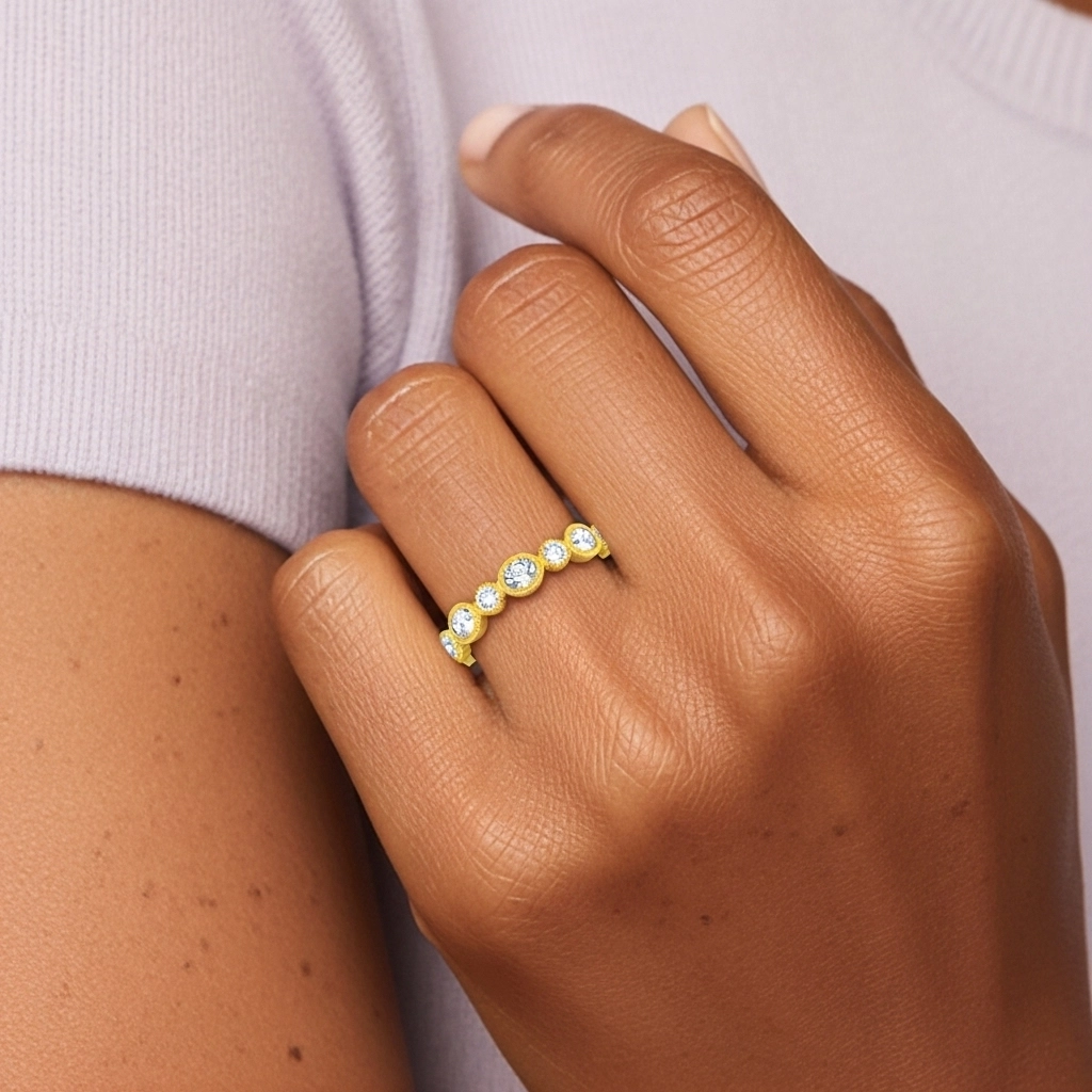 Rétro Crené Moissanite Bague de mariage