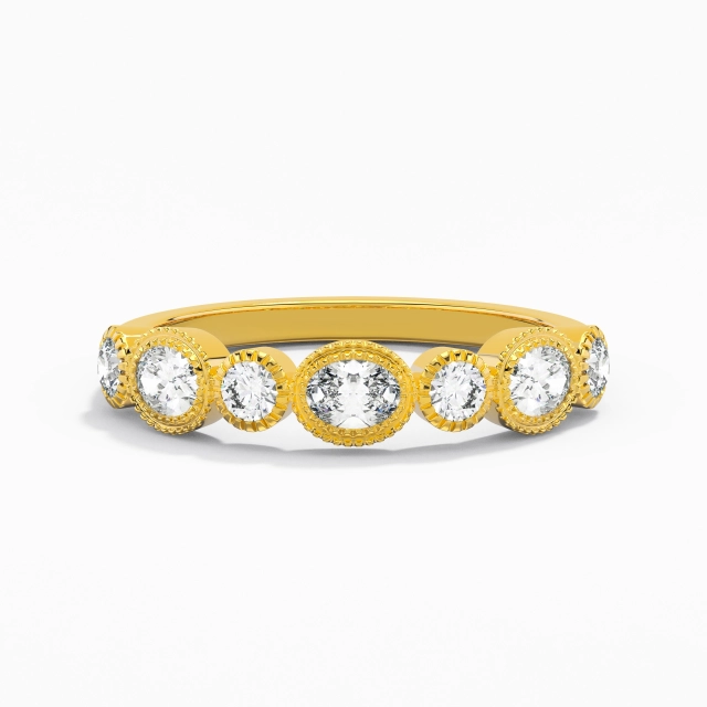 Vintage Engrave Moissanite 925 Sterling Silver Wedding Ring