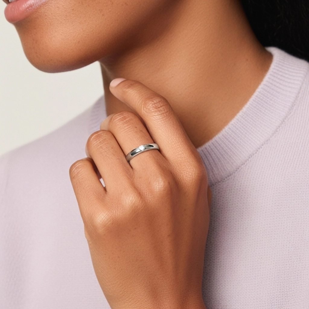 Large Sculpté Moissanite Bague de mariage