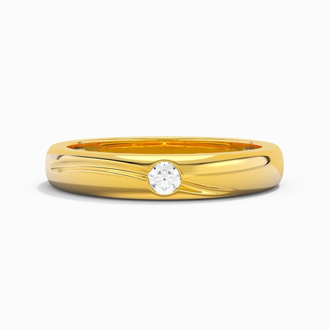 Wide Carved Moissanite Wedding Ring