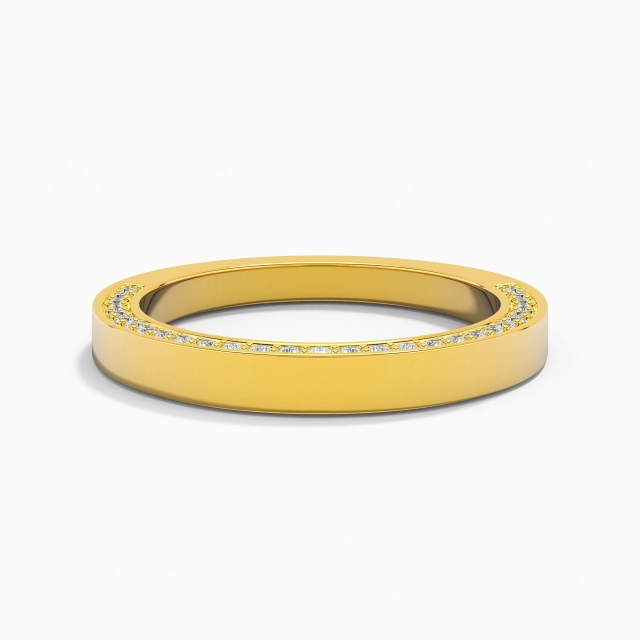 Understated Moissanite Wedding Band