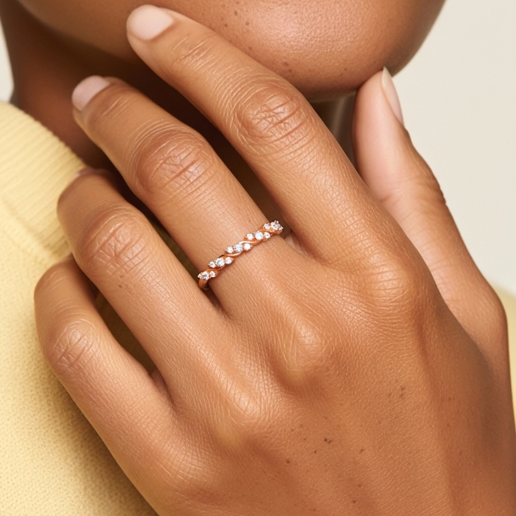 Élégant Empilable Moissanite Bague de mariage