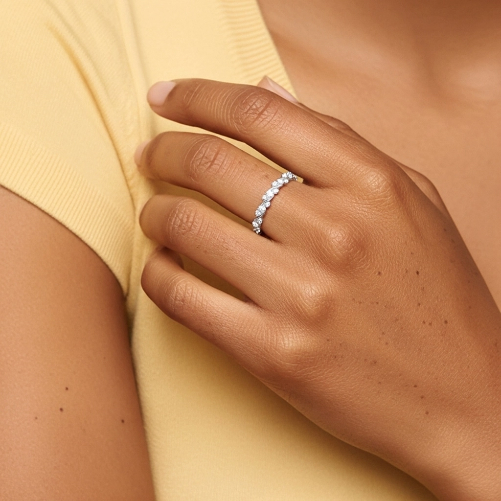 Élégant Empilable Moissanite Bague de mariage