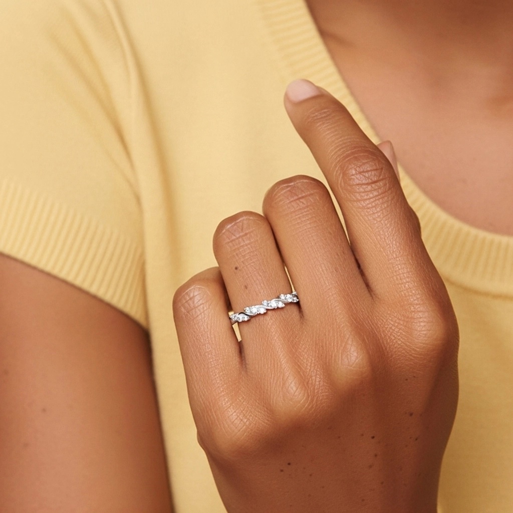 Élégant Empilable Moissanite Bague de mariage