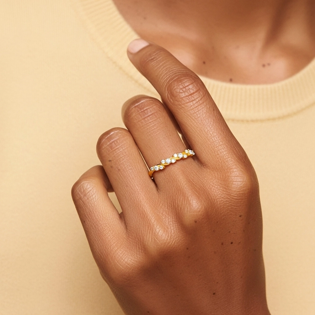 Élégant Empilable Moissanite Bague de mariage