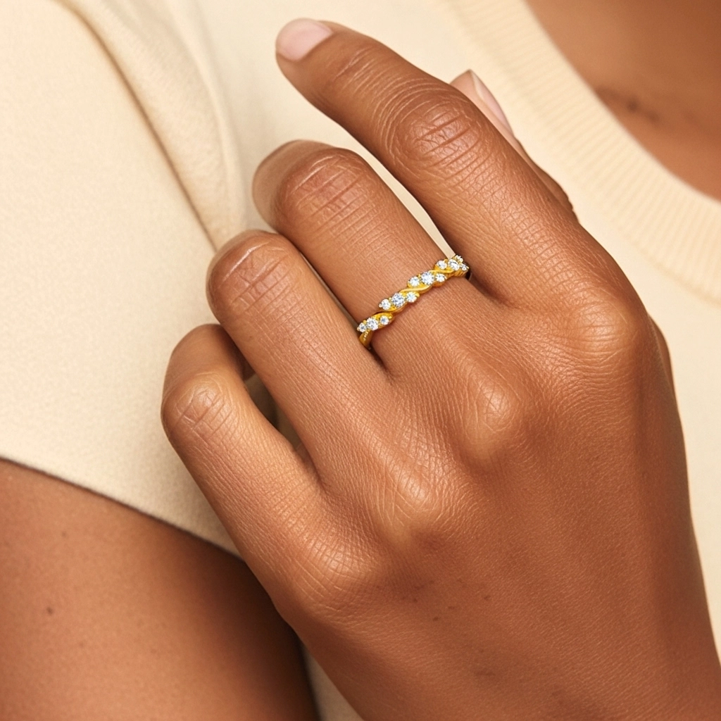 Élégant Empilable Moissanite Bague de mariage