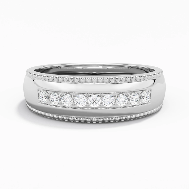 Wide Retro Milgrain Ring For Men